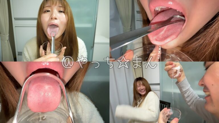 【宮ノ木しゅんか】【個人撮影】宮ノ木しゅんかの舌ブラシで「汚舌苔」採取